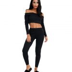 Striped Ruffle Bardot Set