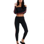 Striped Ruffle Bardot Set