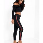 Striped Ruffle Bardot Set
