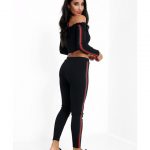 Striped Ruffle Bardot Set