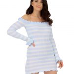 Tettsittende Knit Dress Blue