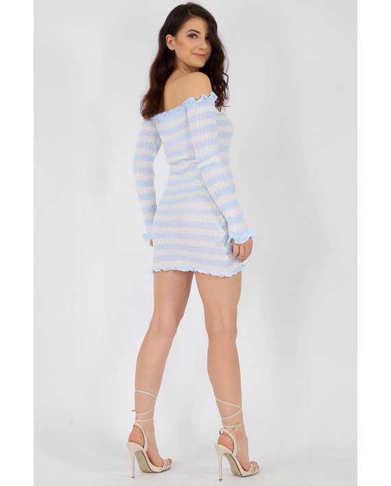 Tettsittende Knit Dress Blue